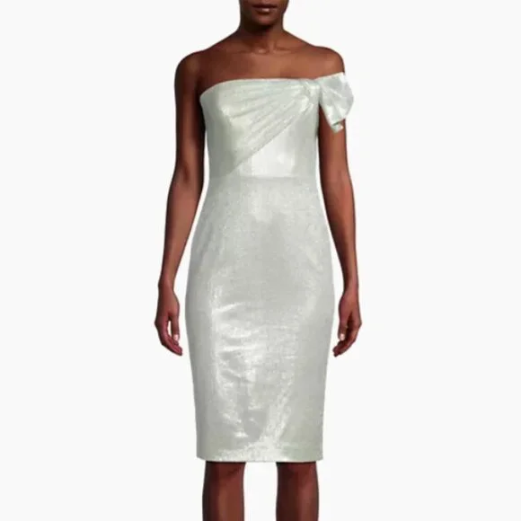 Black Halo Divina Metallic Sheath Dress Size 6 NWT - Picture 4 of 13